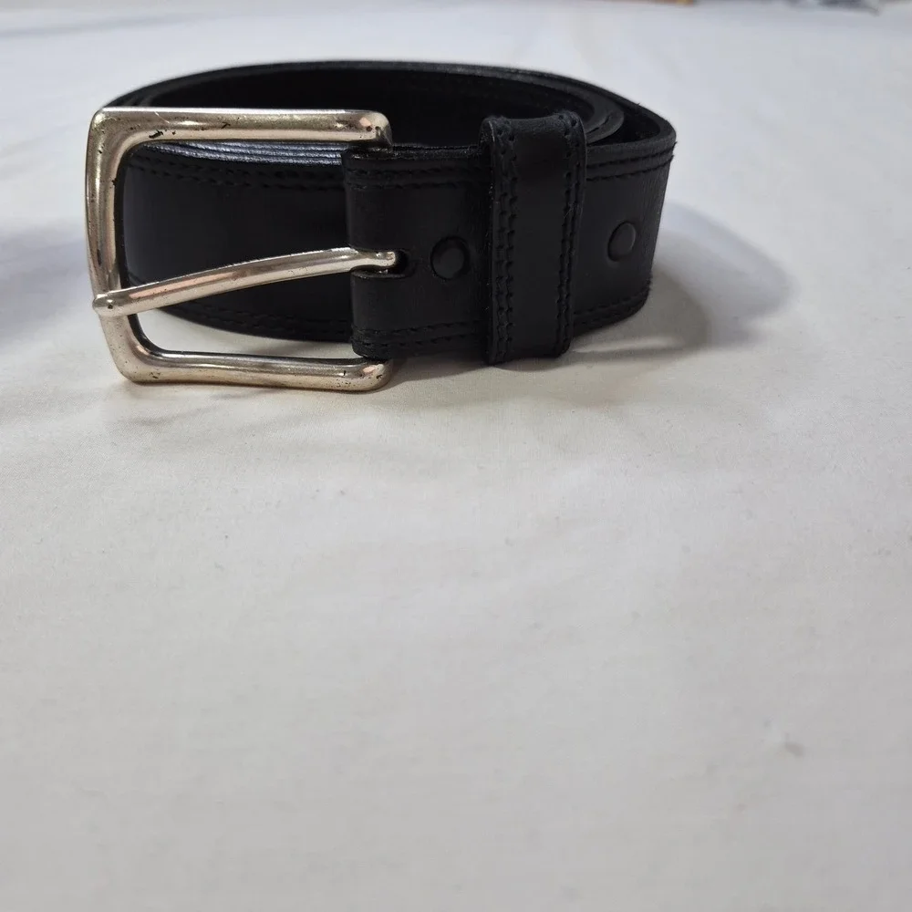 Red Wing Shoes Belt Men 38 Black Leather Workwear Heritage Solid Brass USA 96510